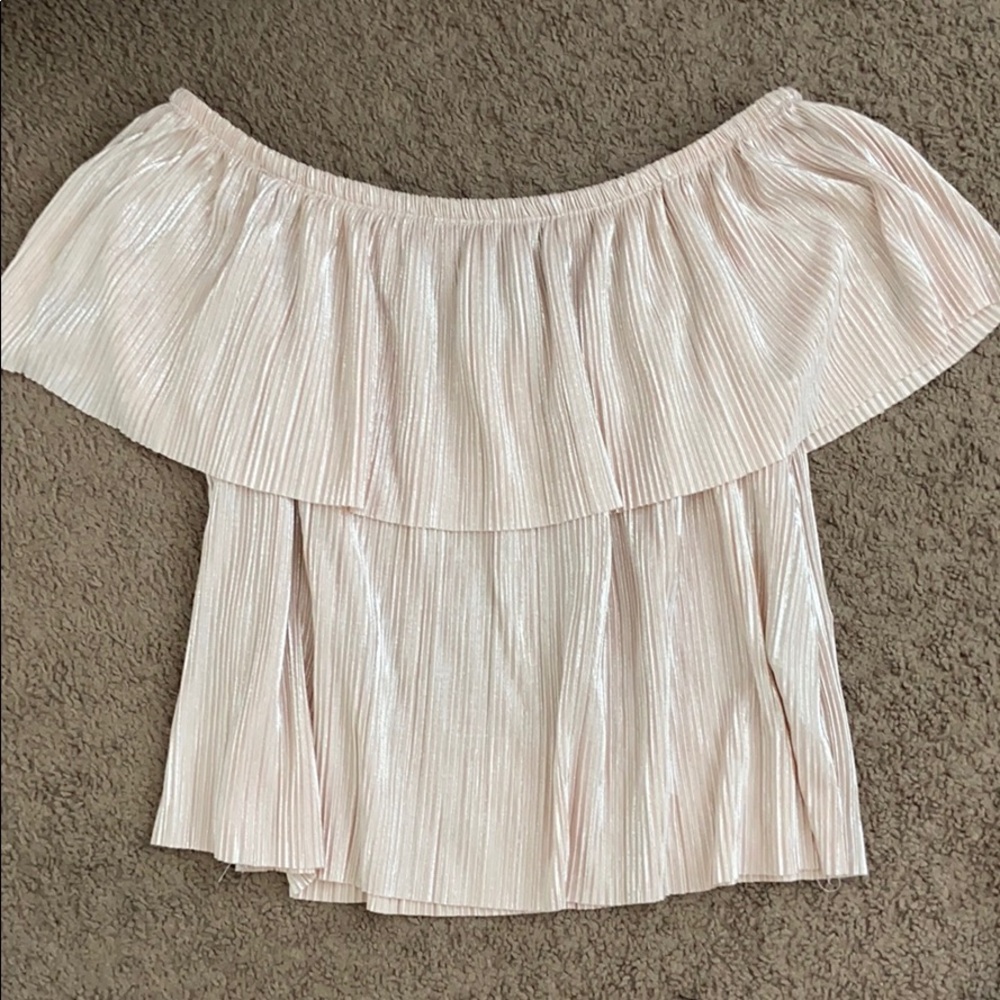 Pink/Champagne off the shoulder top